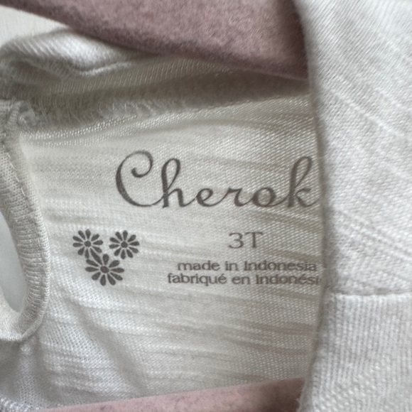 Cherokee 3T Girls Blue and White Long Sleeve Blouse with Bow - Picture 5 of 6